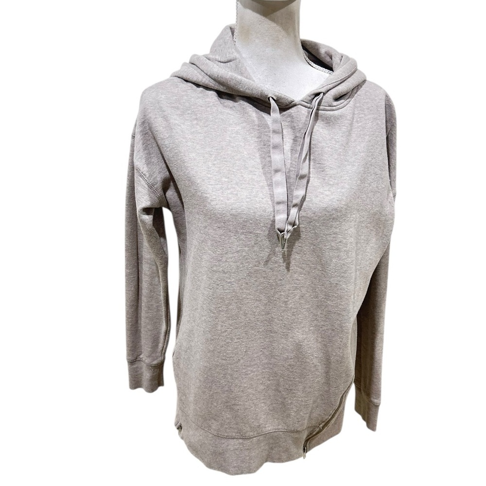 Dex Light Gray casual Hoodie side zippers mid weight longline size medium
